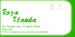 roza klapka business card