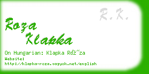 roza klapka business card